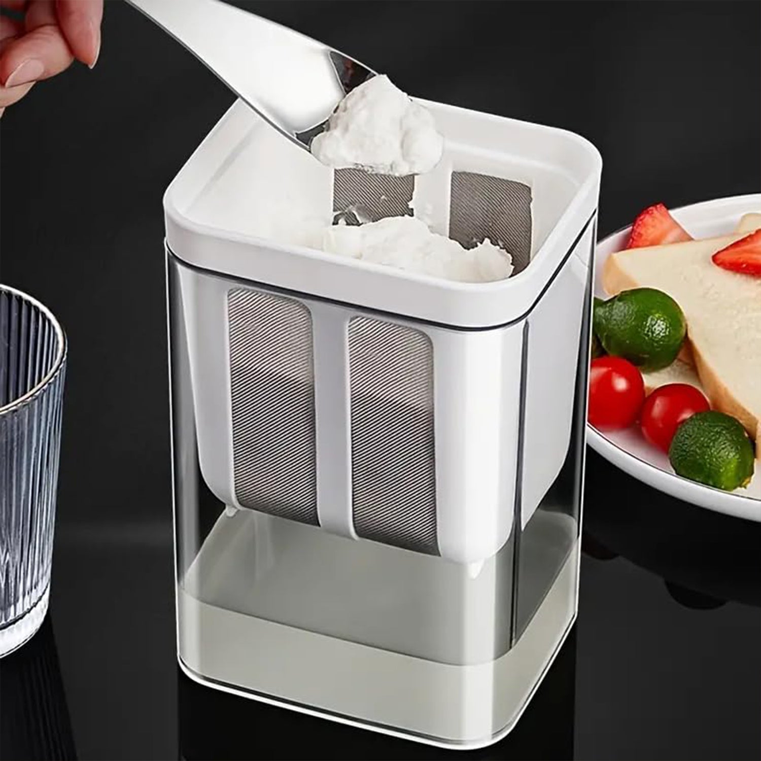 2 in 1 Yogurt Strainer with Storage Box – 1100ml (Plastic + Steel) 2 in 1 Yogurt Strainer with Storage Box – 1100ml (Plastic + Steel)